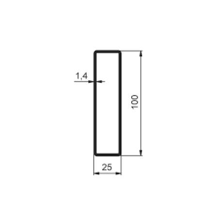 Scandura aluminiu semiremorca - 100x25