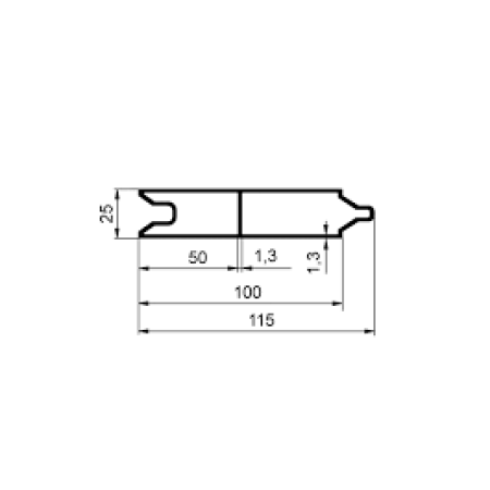 Scandura aluminiu semiremorca tip piramida - 155x25