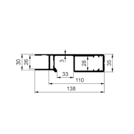 Profil stalp aluminium 