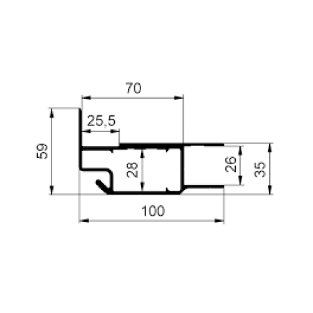Profil stalp fata aluminiu