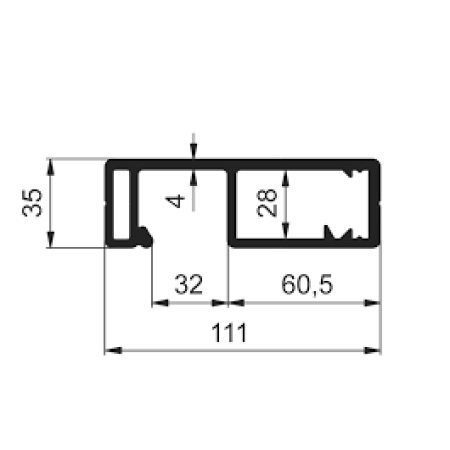Profil stalp aluminiu CS mini